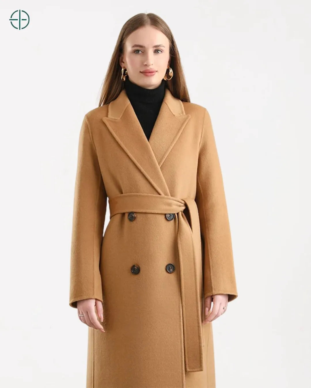 Sobretudo Transpassado com Cinto 100% Caxemira | Rest Money™