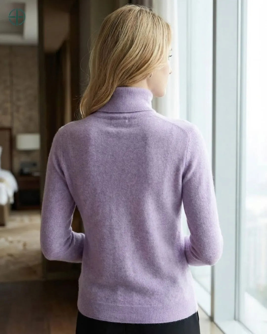 Suéter Feminino Gola Alta 100% Caxemira | Rest Money™