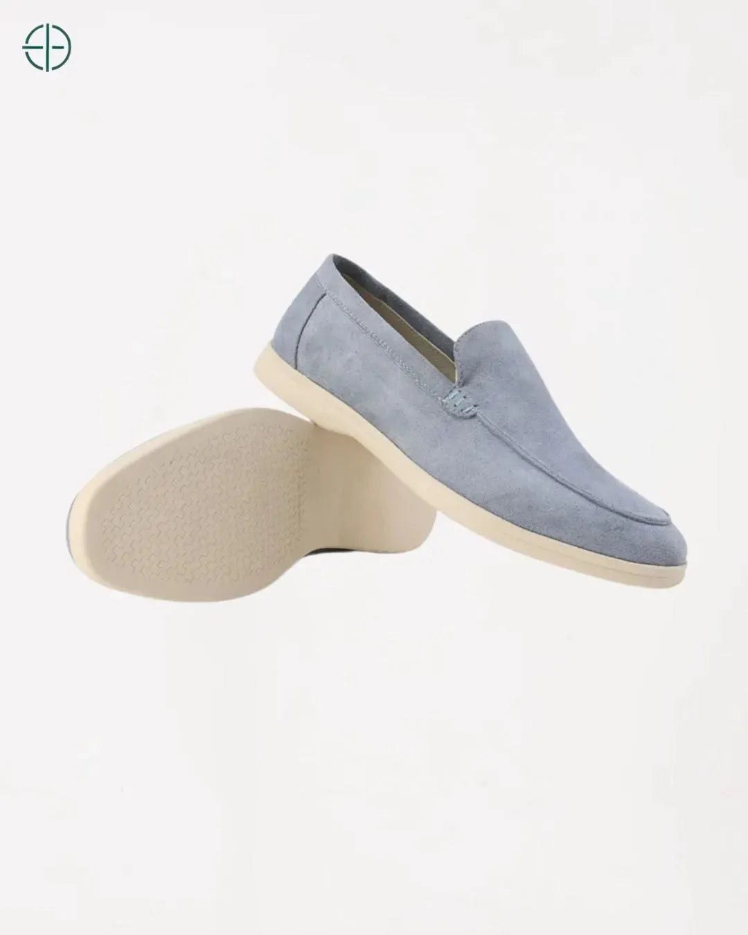 Mocassim de Camurça Old Money Azul Neblina | Rest Money™