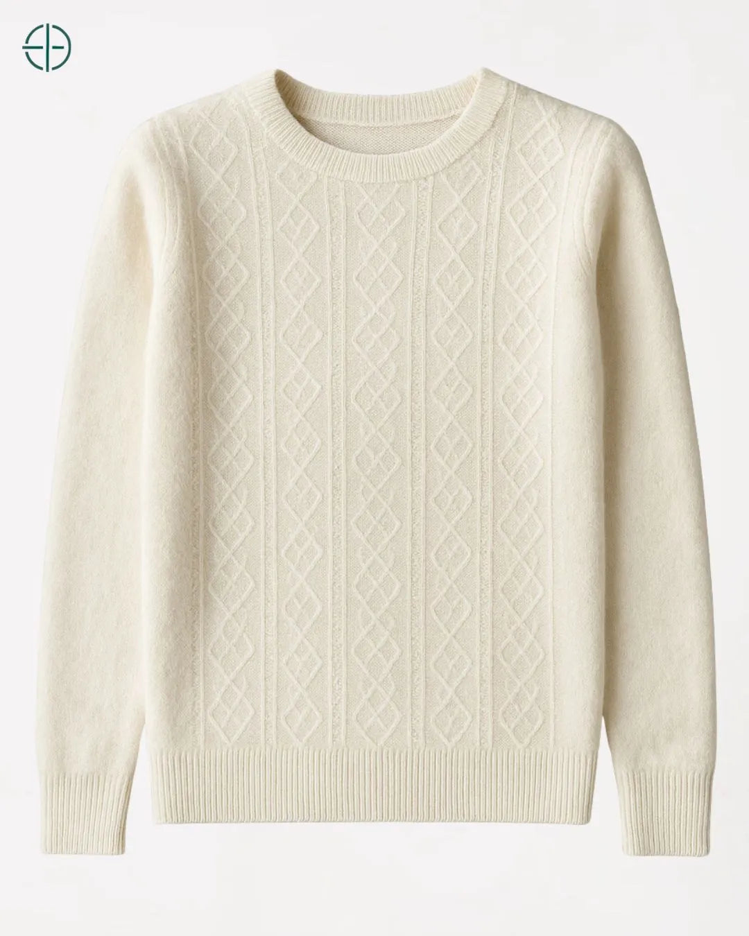 Suéter Gola Redonda Texturizado 100% Caxemira | Rest Money™