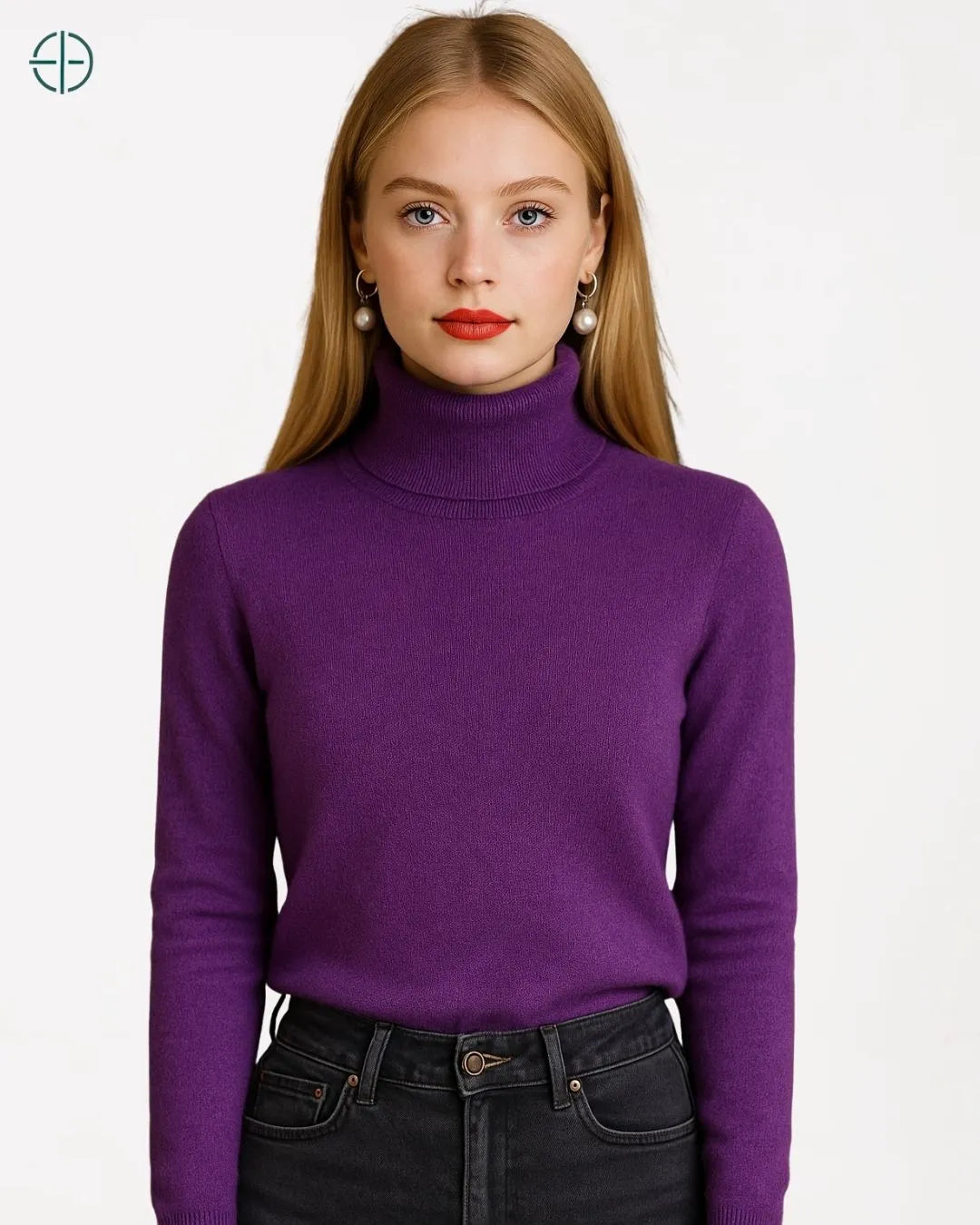 Suéter Feminino Gola Alta 100% Caxemira | Rest Money™