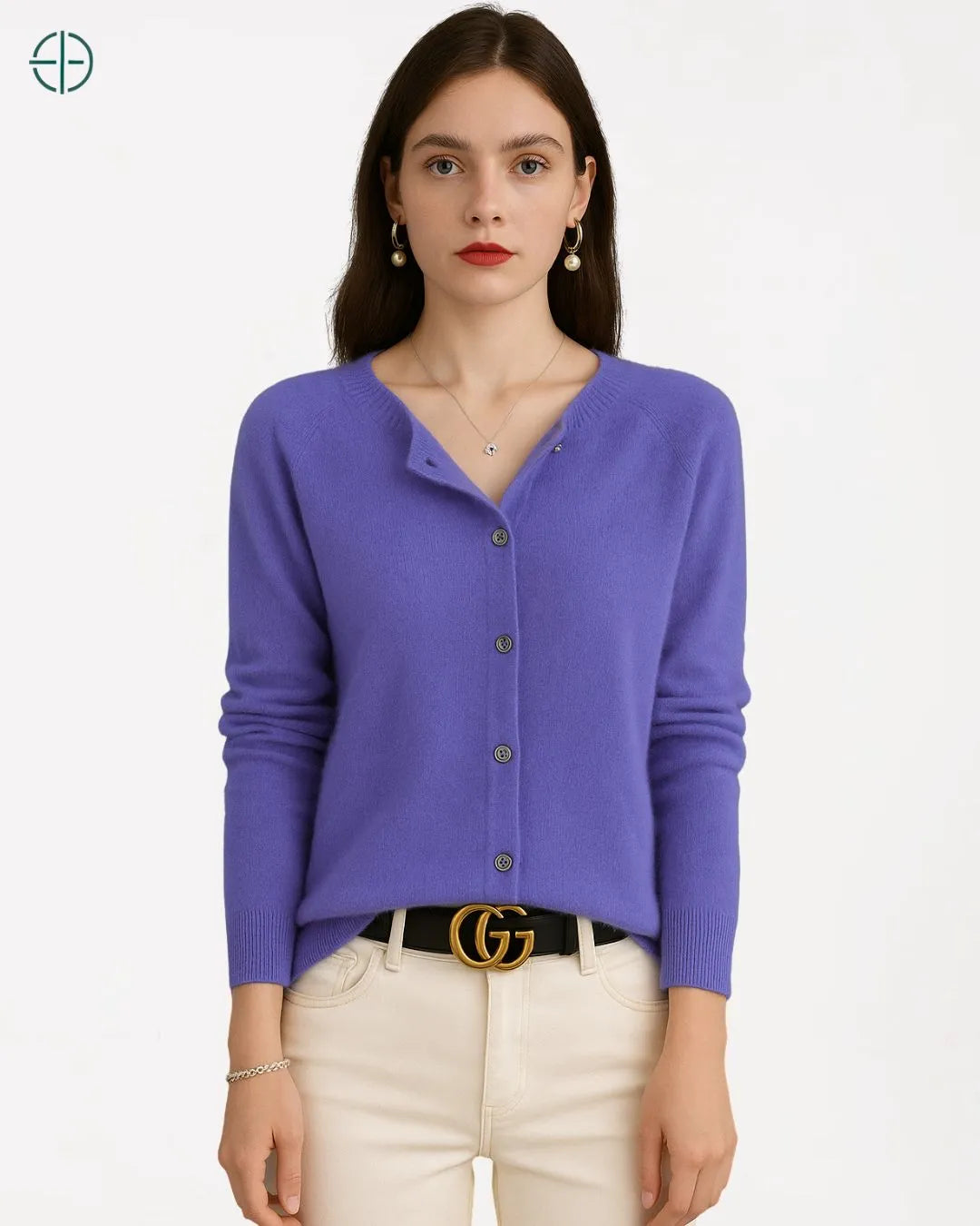 Suéter de Botões Gola Redonda 100% Caxemira | Rest Money™