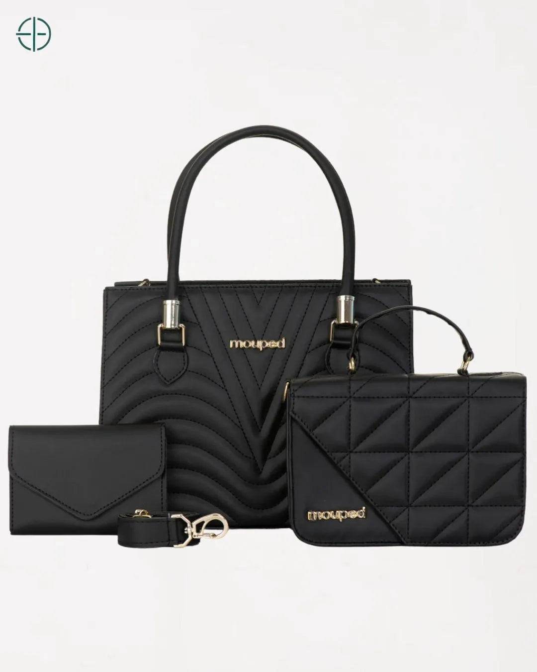 Kit 2 Bolsas Transversal + Carteira Preto | Rest Money™