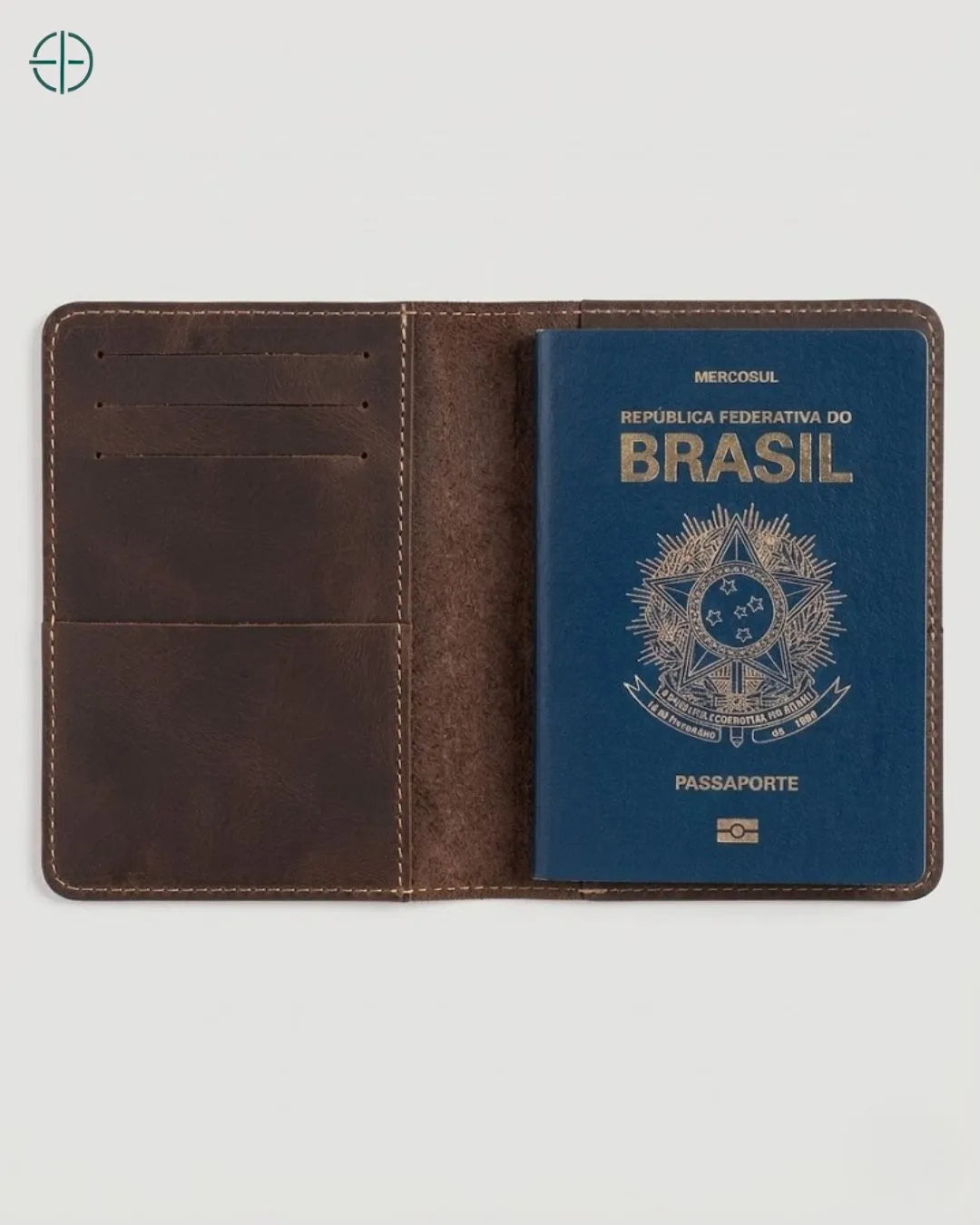 Porta Passaporte Masculino Sidney Marrom Escuro 100% Couro Legítimo | Rest Money™