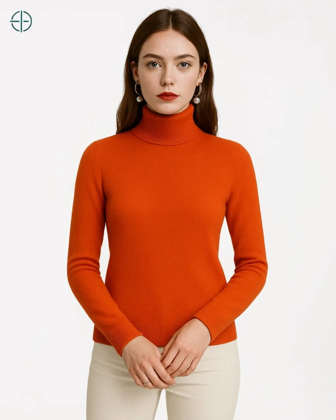 Suéter Feminino Gola Alta 100% Caxemira | Rest Money™