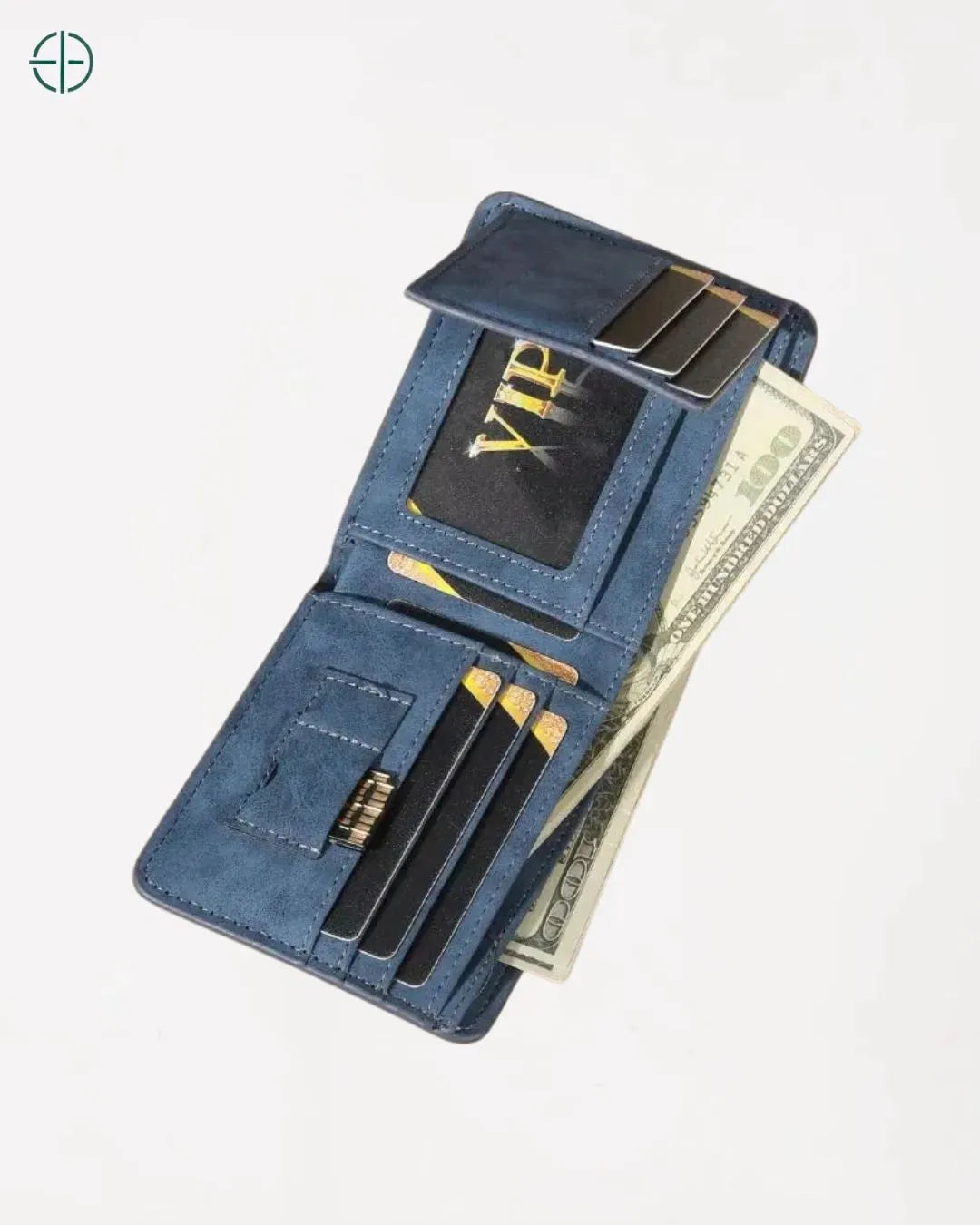 Carteira de Couro Vintage Azul | Rest Money™