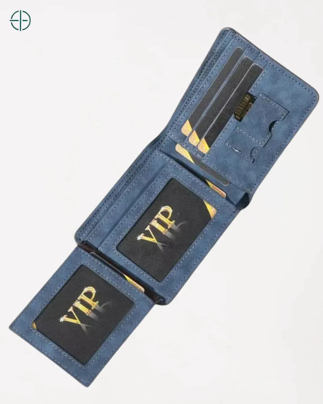 Carteira de Couro Vintage Azul | Rest Money™