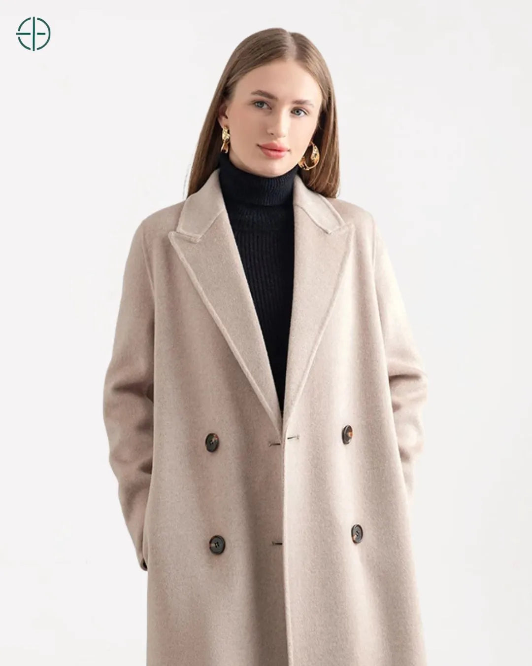 Sobretudo Transpassado com Cinto 100% Caxemira | Rest Money™