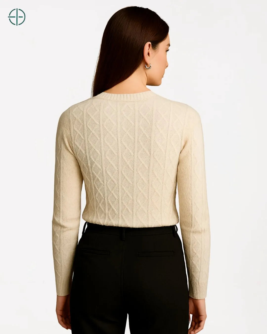 Suéter Gola Redonda Texturizado 100% Caxemira | Rest Money™