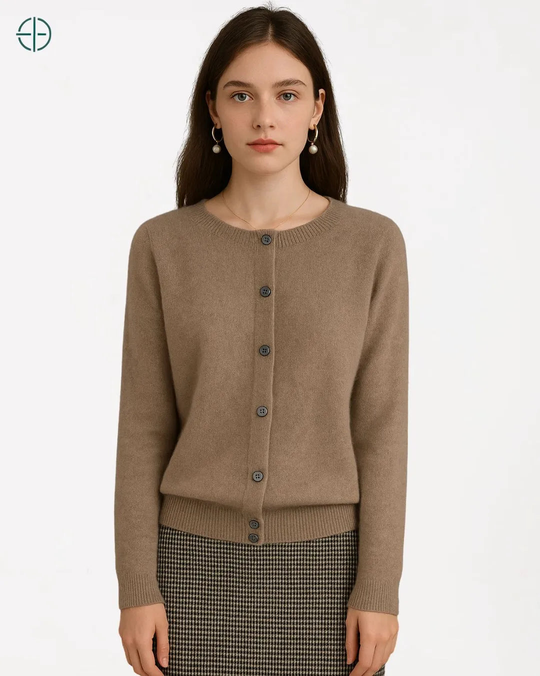 Suéter de Botões Gola Redonda 100% Caxemira | Rest Money™