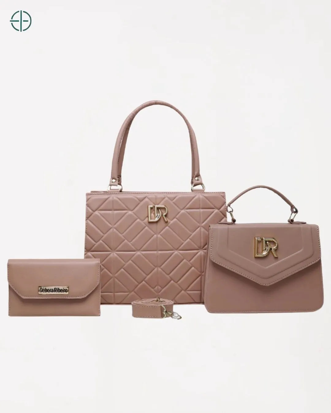 Kit 2 Bolsas Transversal + Carteira Debora Ribeiro Nude