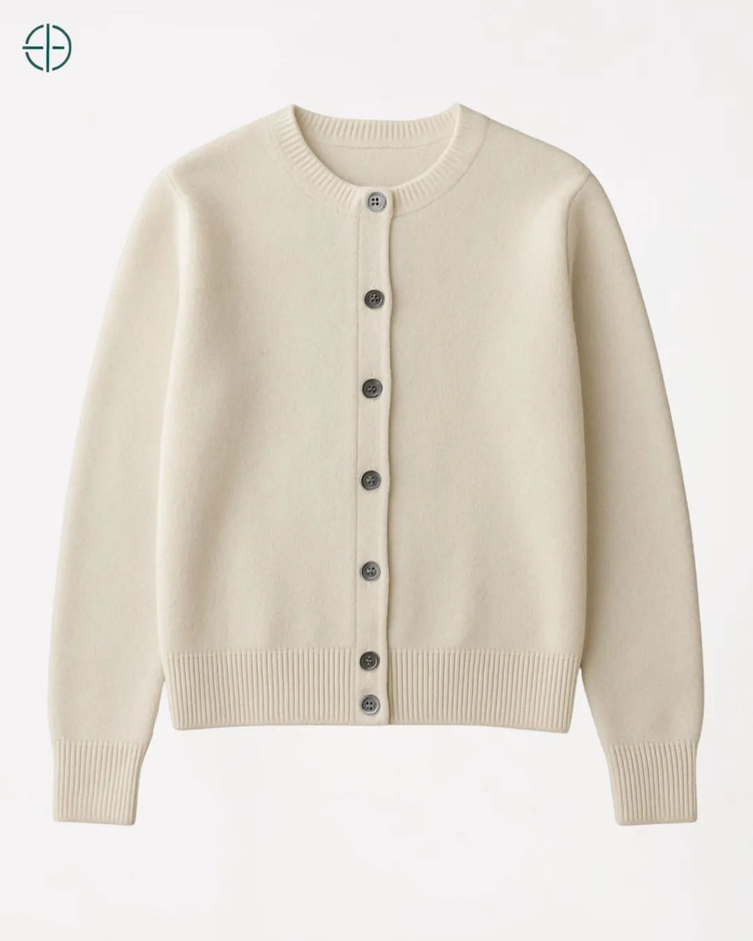 Suéter de Botões Gola Redonda 100% Caxemira | Rest Money™