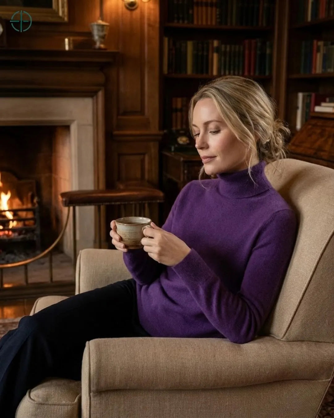 Suéter Feminino Gola Alta 100% Caxemira | Rest Money™