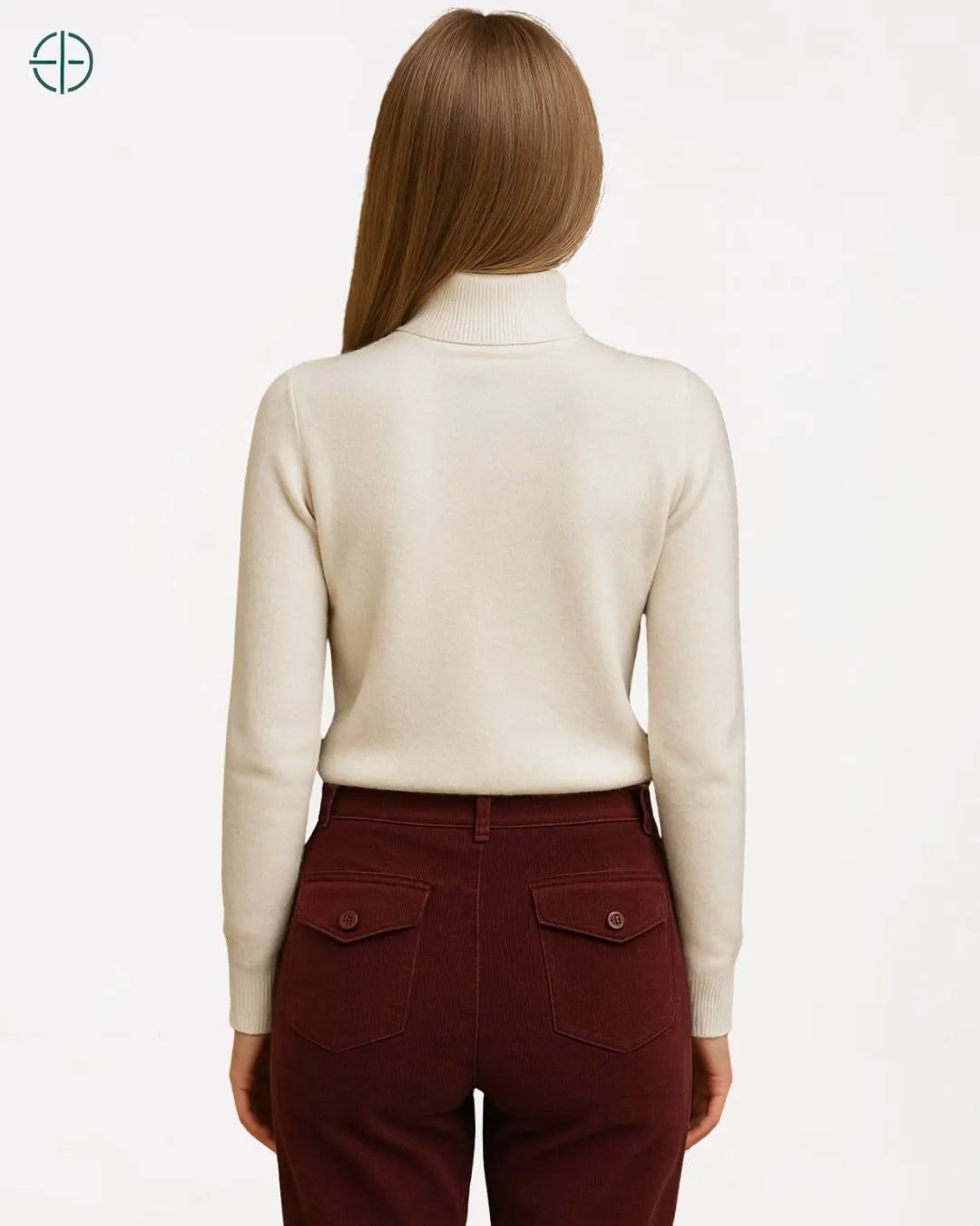 Suéter Feminino Gola Alta 100% Caxemira | Rest Money™