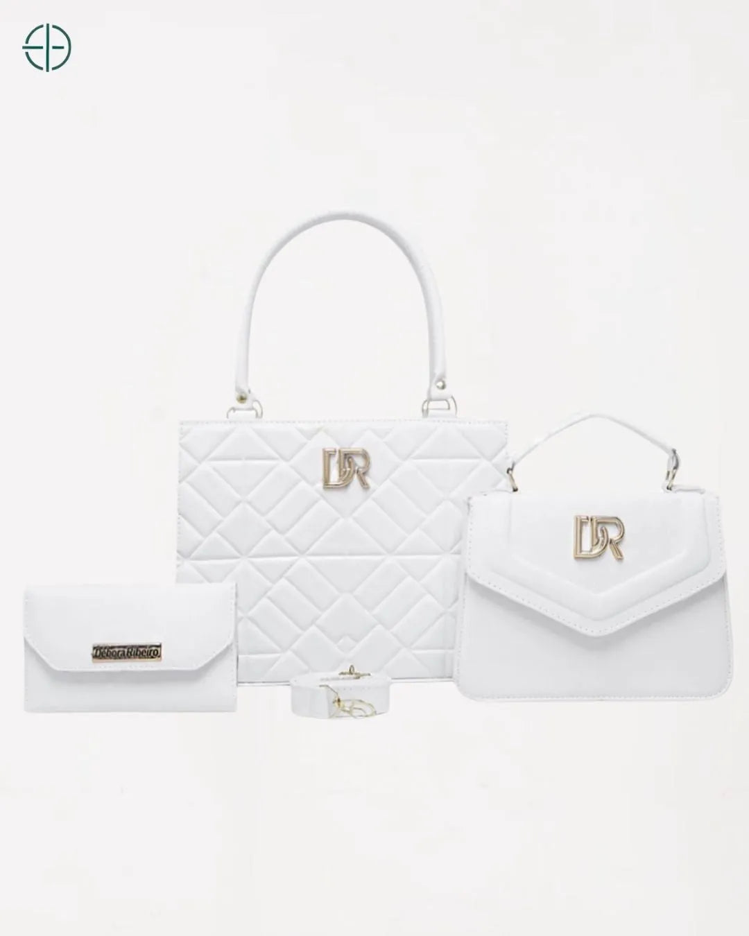 Kit 2 Bolsas Transversal + Carteira Debora Ribeiro Branco