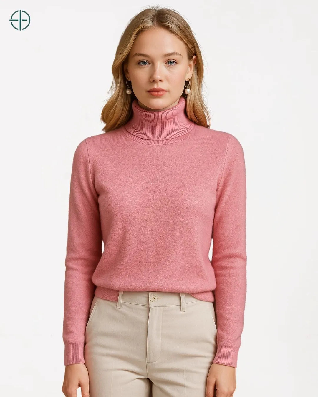 Suéter Feminino Gola Alta 100% Caxemira | Rest Money™