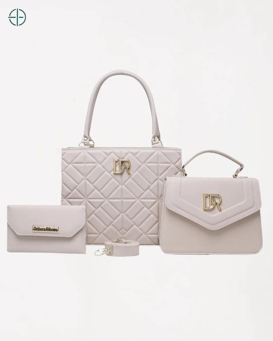 Kit 2 Bolsas Transversal + Carteira Debora Ribeiro Off-White