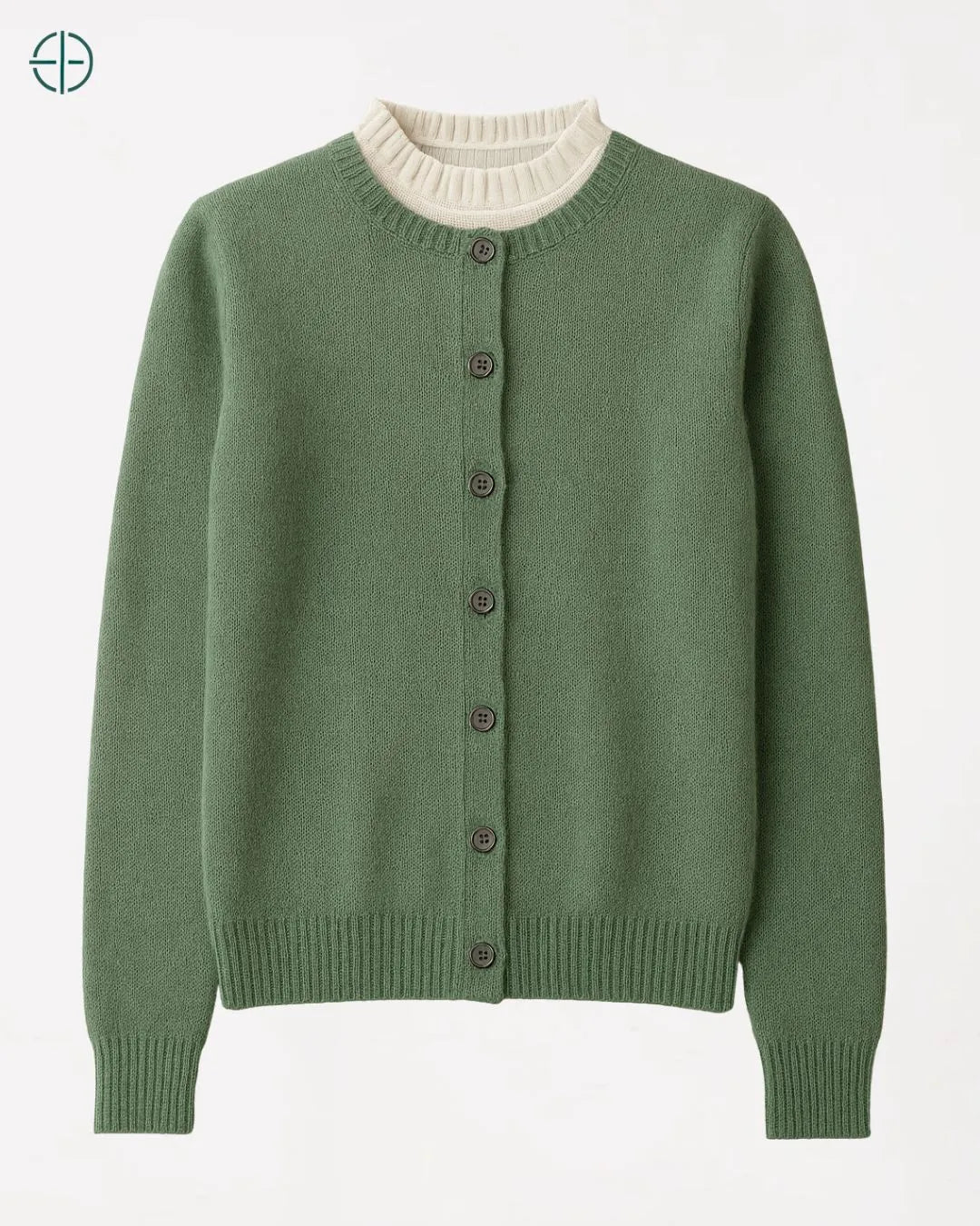 Suéter de Botões Gola Redonda 100% Caxemira | Rest Money™