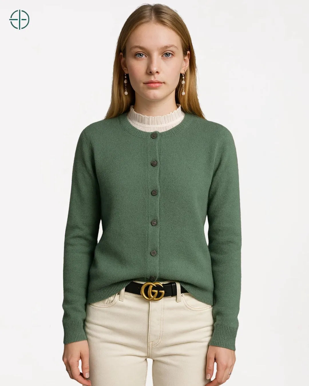 Suéter de Botões Gola Redonda 100% Caxemira | Rest Money™