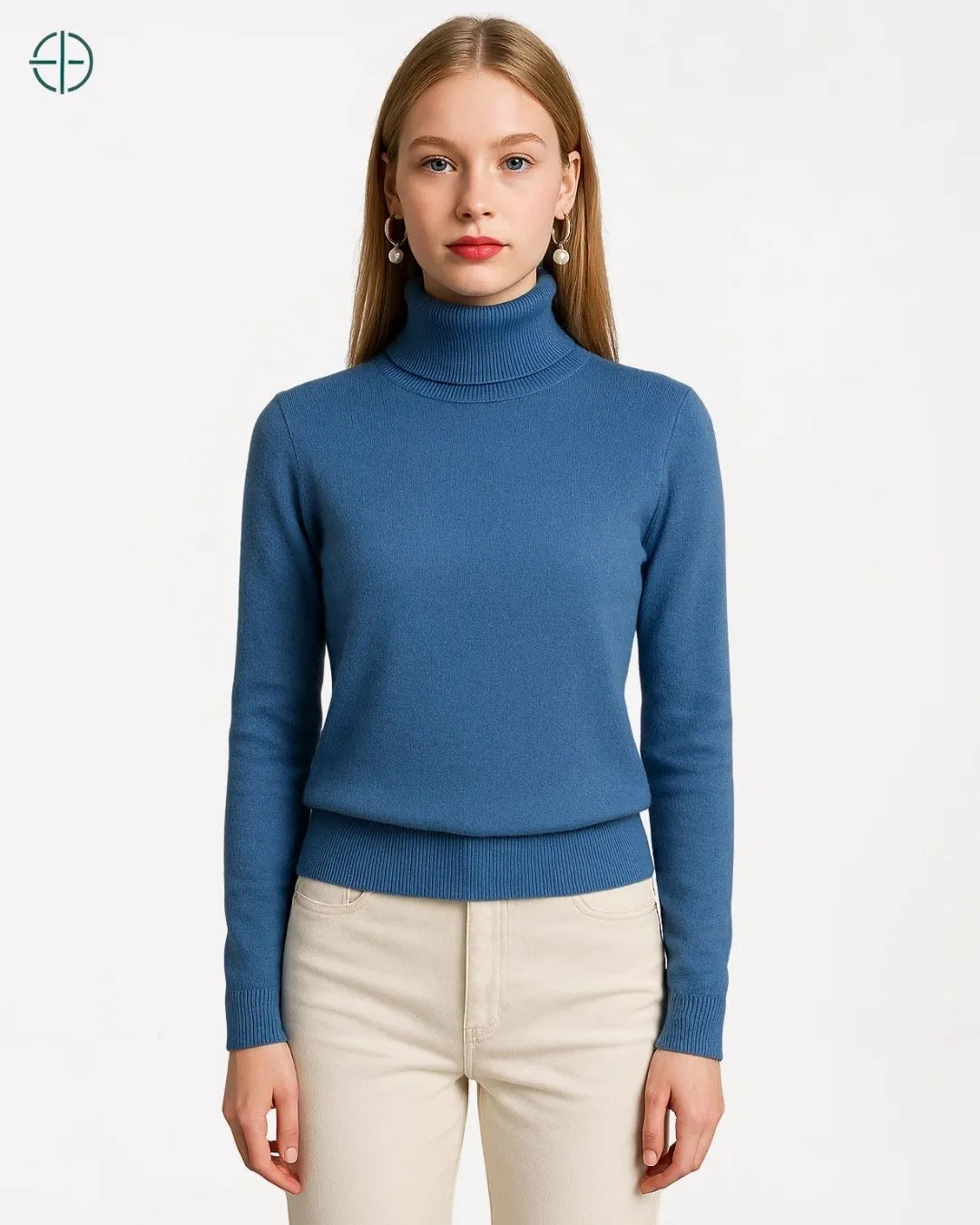 Suéter Feminino Gola Alta 100% Caxemira | Rest Money™