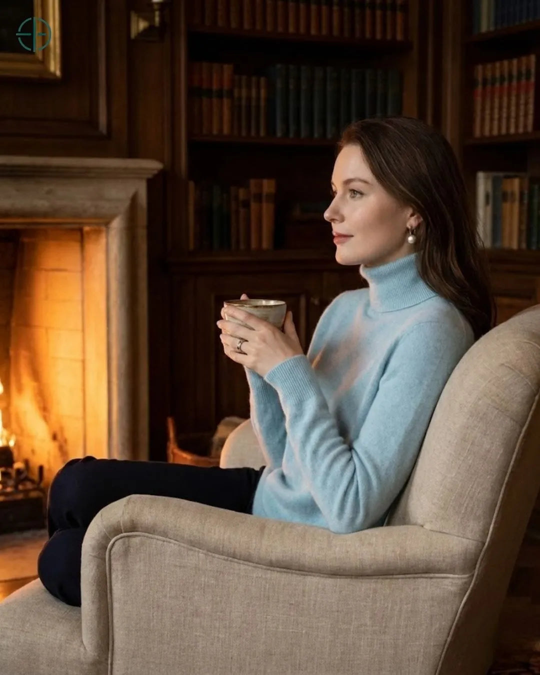 Suéter Feminino Gola Alta 100% Caxemira | Rest Money™