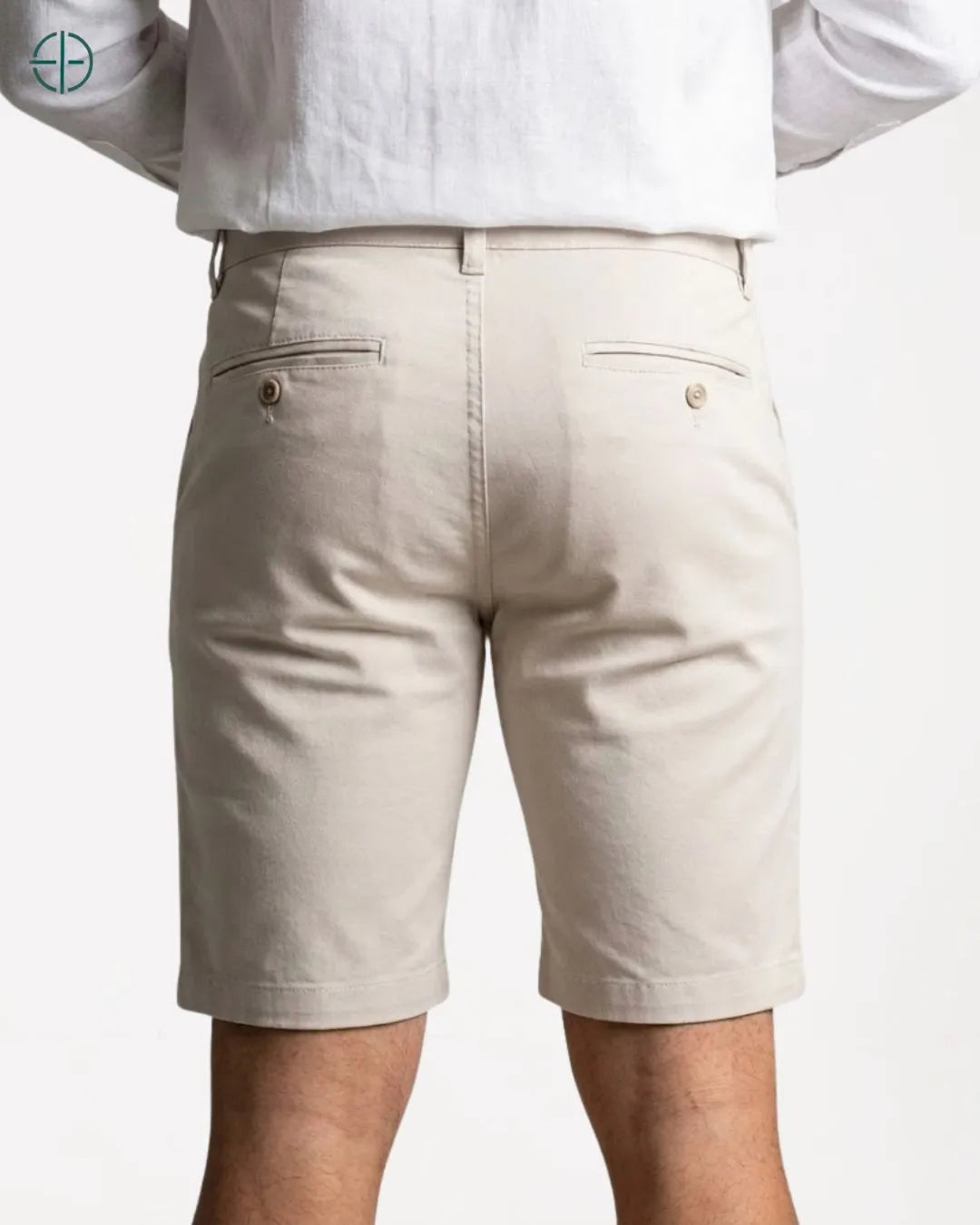 Bermuda Masculina de Sarja Off-White | Rest Money™