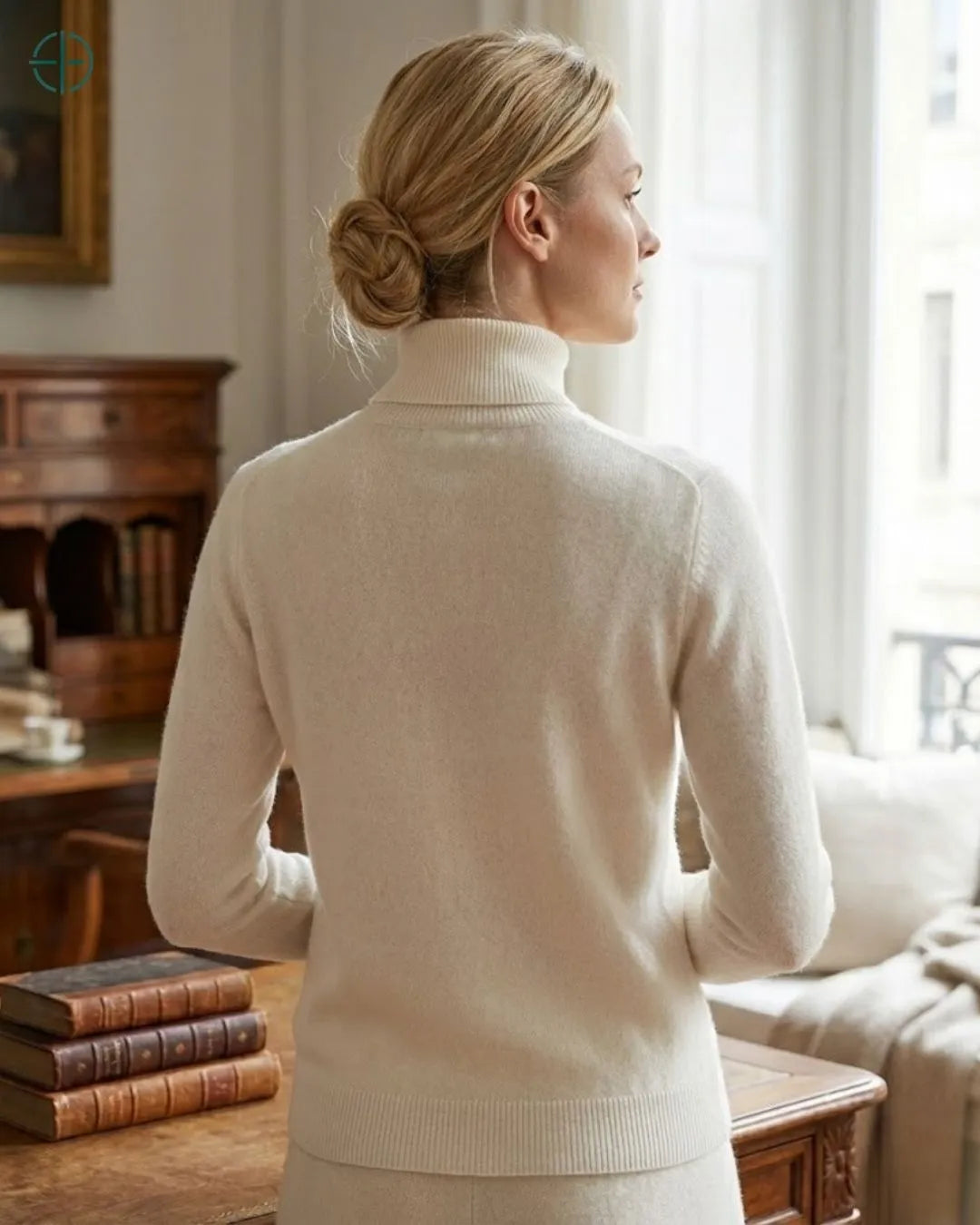 Suéter Feminino Gola Alta 100% Caxemira | Rest Money™