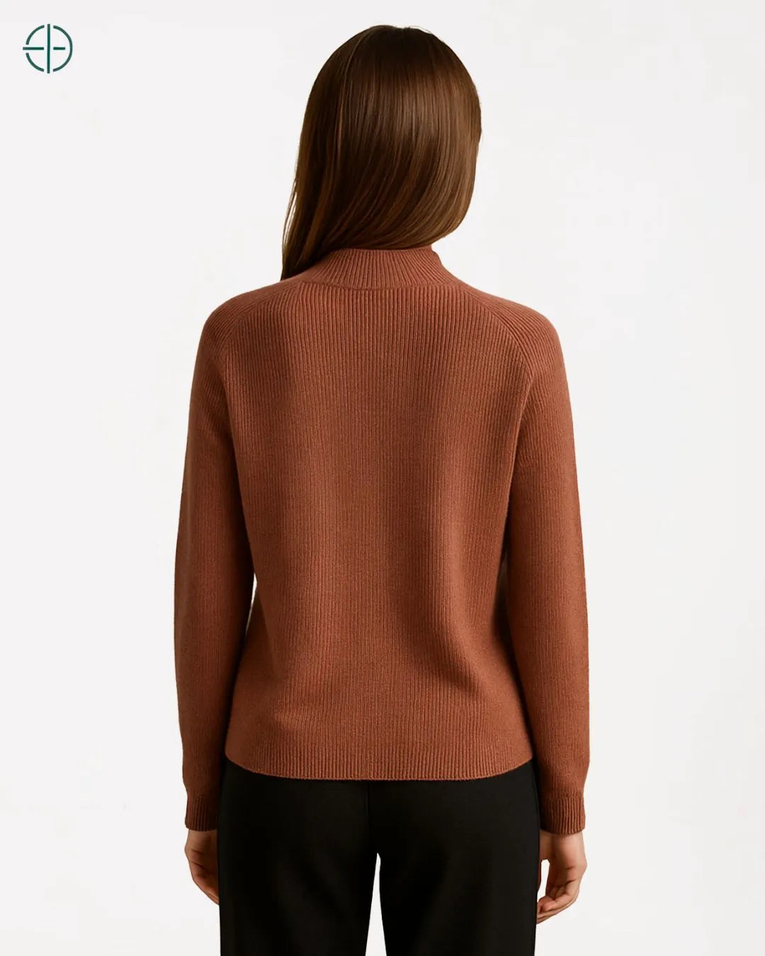 Suéter Gola Alta Canelado 100% Caxemira | Rest Money™