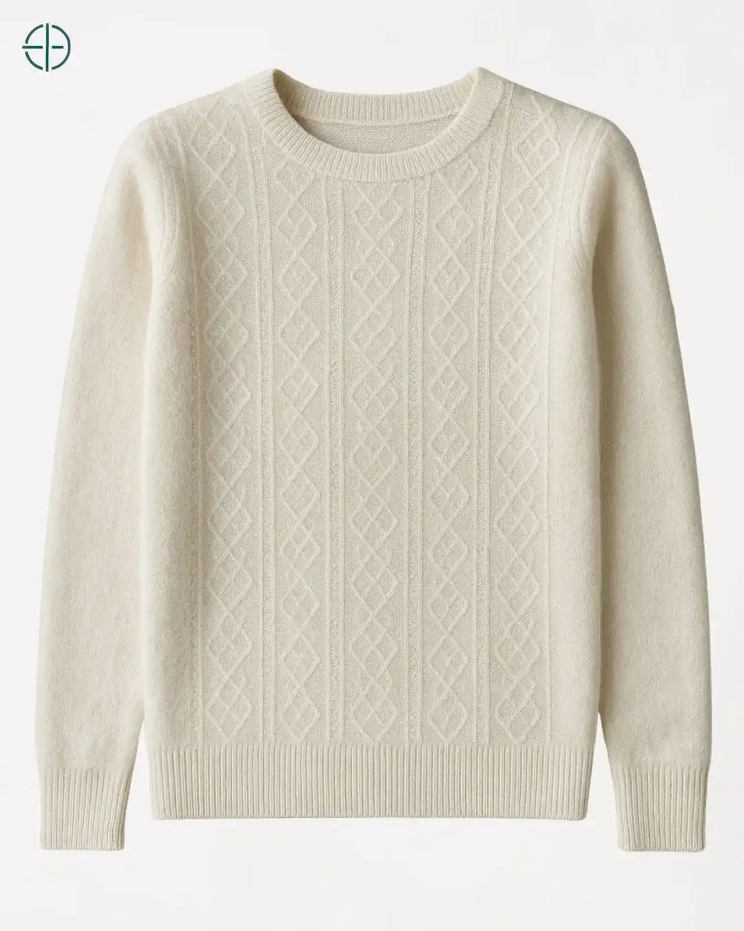 Suéter Gola Redonda Texturizado 100% Caxemira | Rest Money™