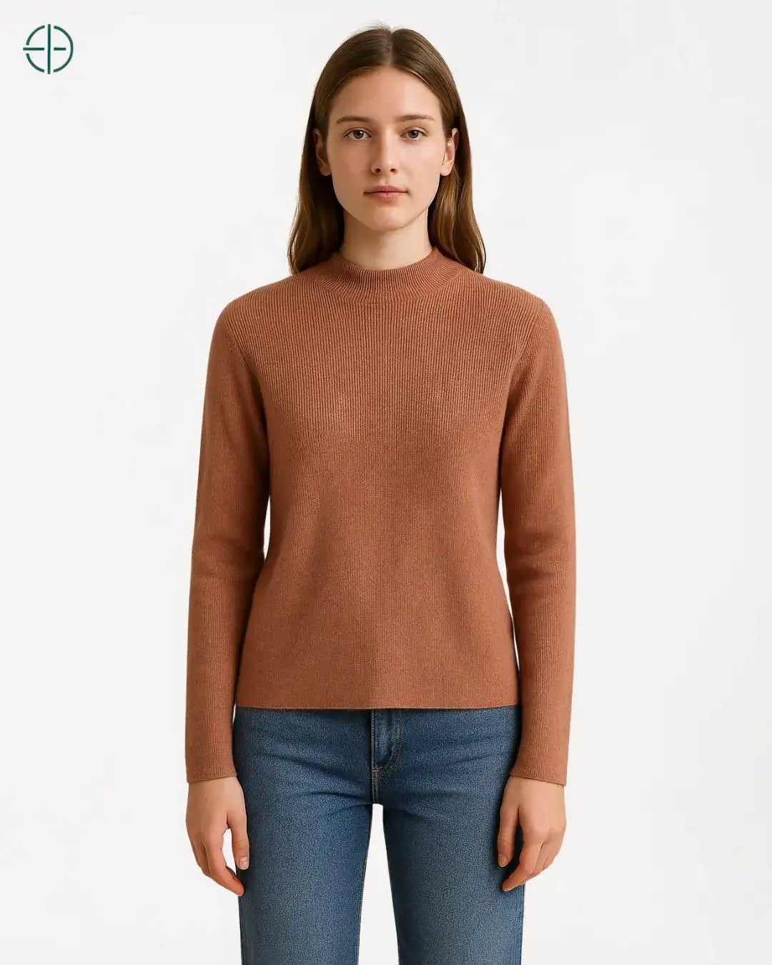 Suéter Gola Alta Canelado 100% Caxemira | Rest Money™