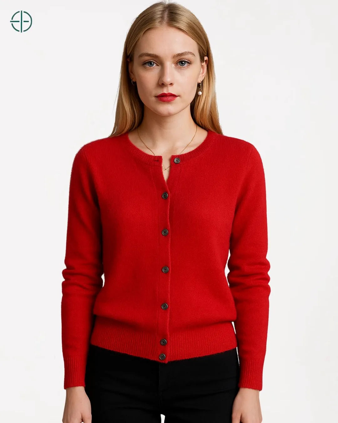 Suéter de Botões Gola Redonda 100% Caxemira | Rest Money™