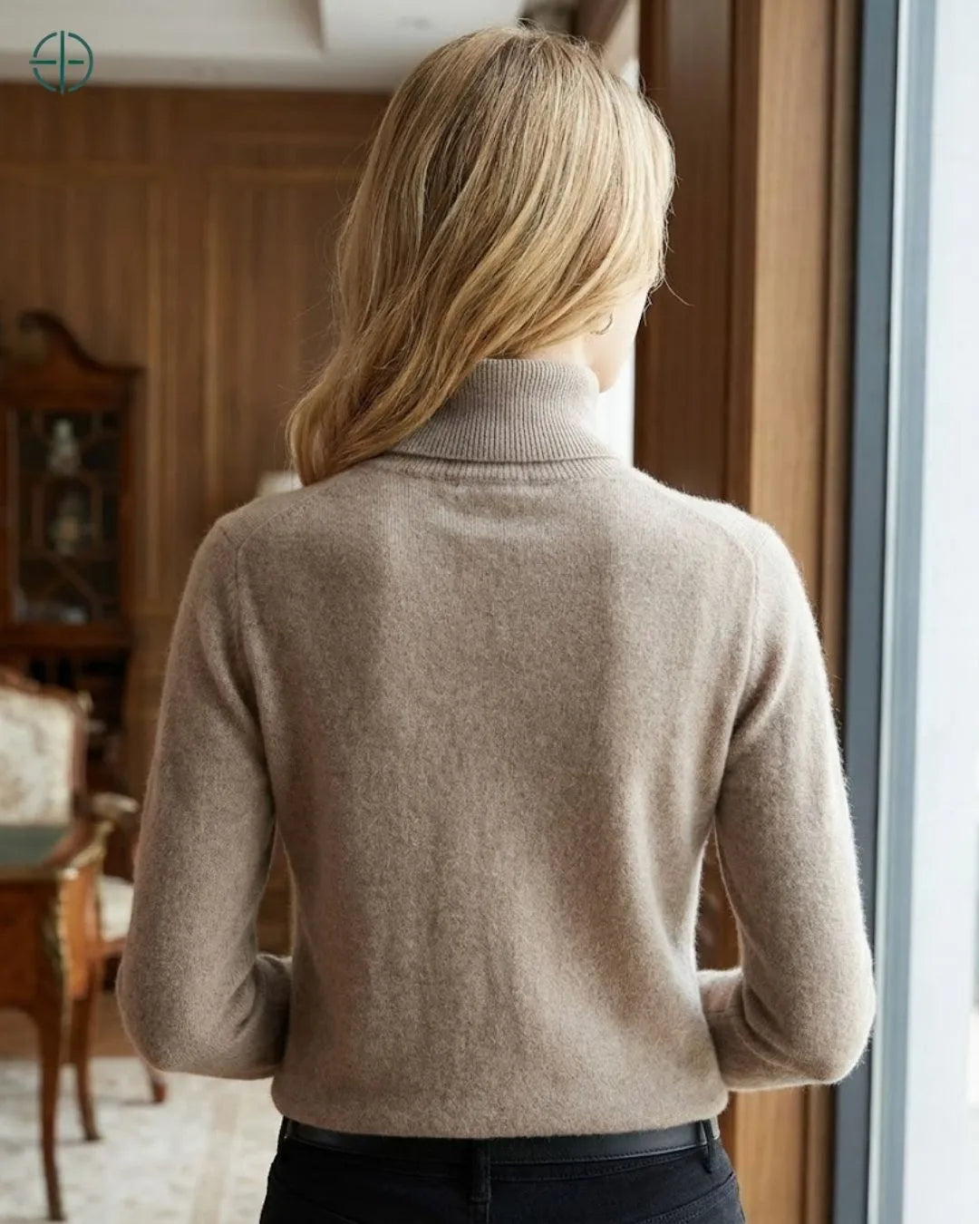 Suéter Feminino Gola Alta 100% Caxemira | Rest Money™