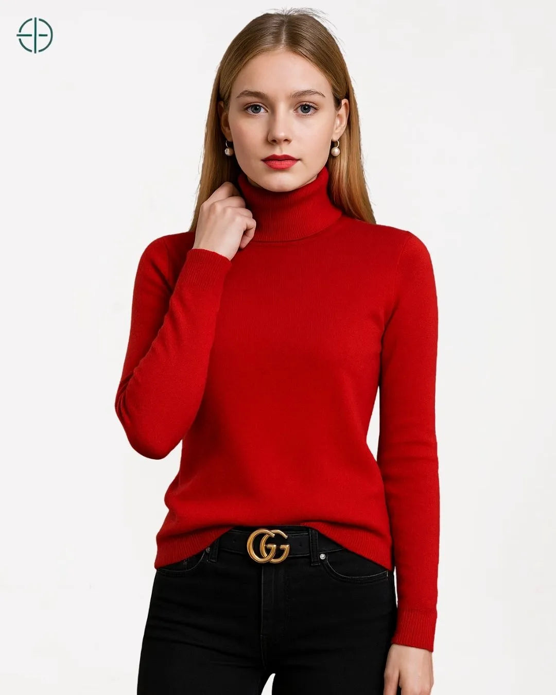 Suéter Feminino Gola Alta 100% Caxemira | Rest Money™