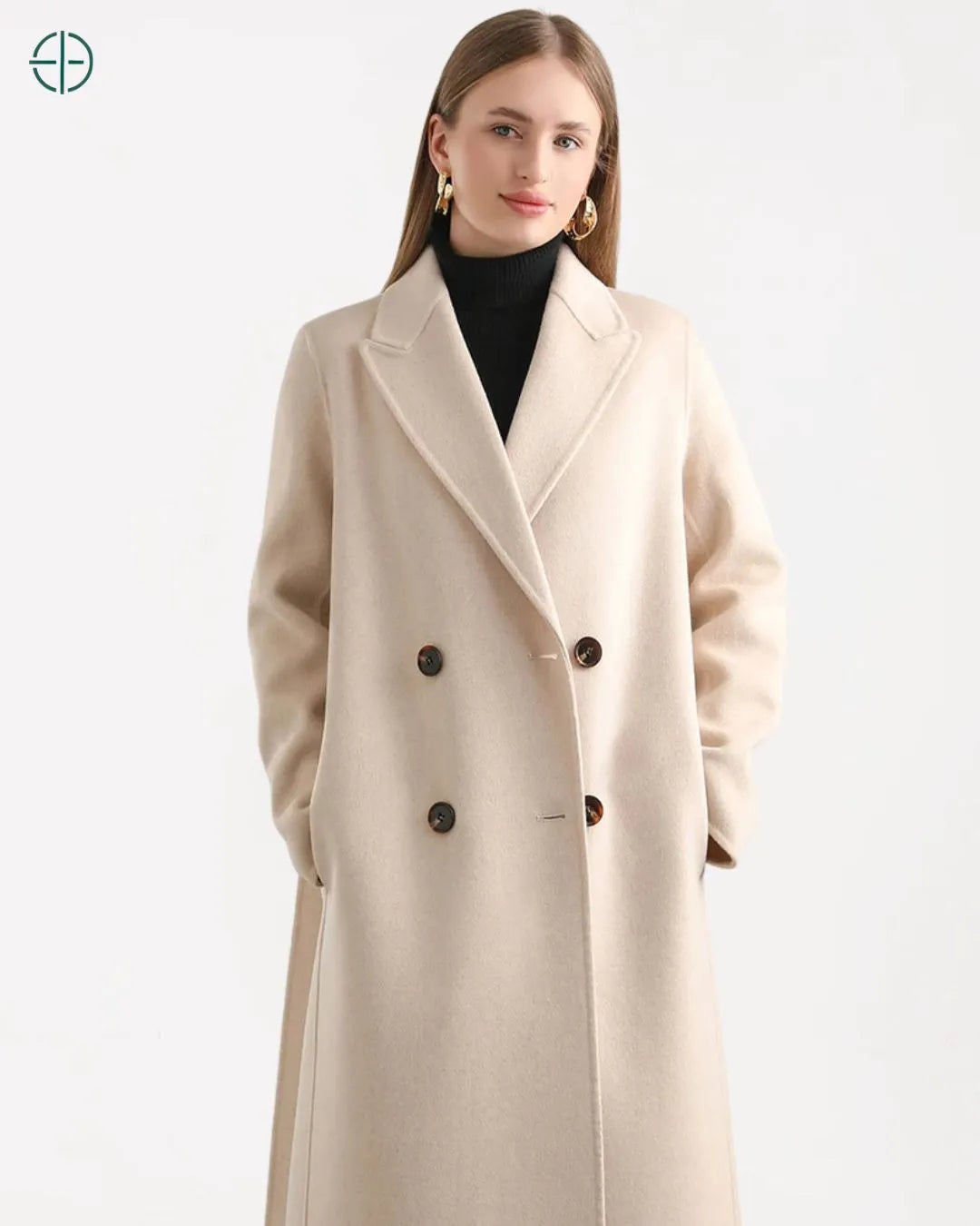 Sobretudo Transpassado com Cinto 100% Caxemira | Rest Money™