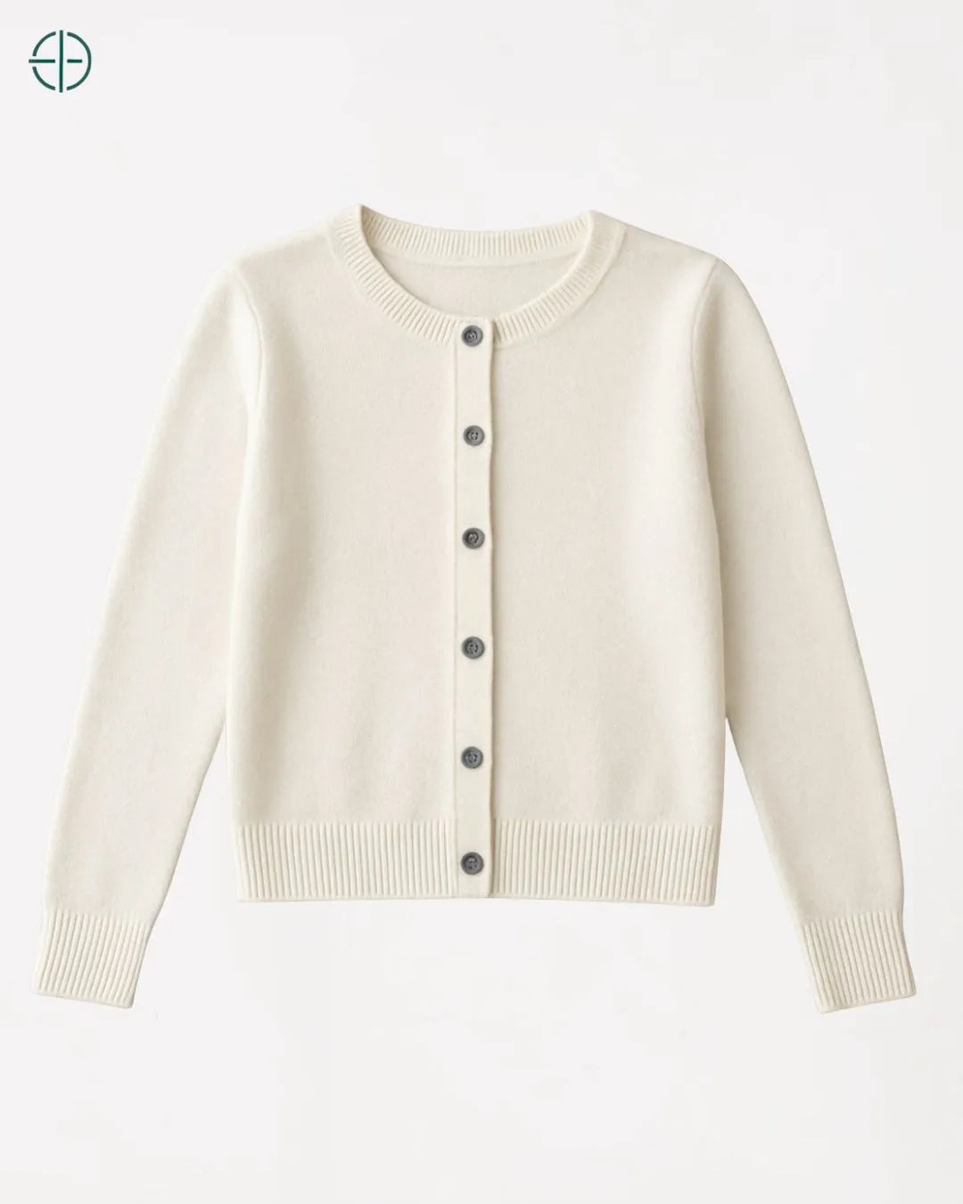 Suéter de Botões Gola Redonda 100% Caxemira | Rest Money™