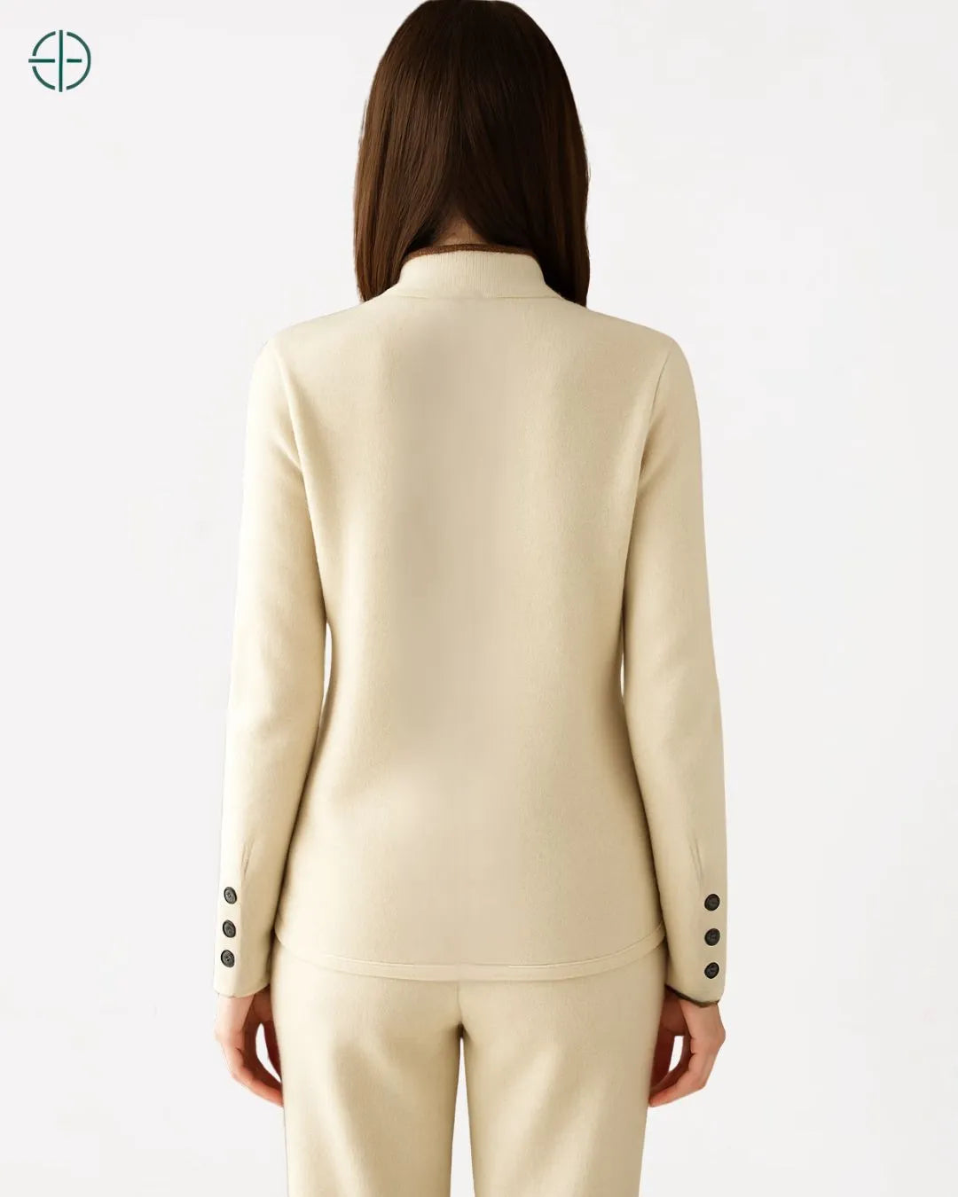 Jaqueta com Debrum Contrastante 100% Caxemira | Rest Money™