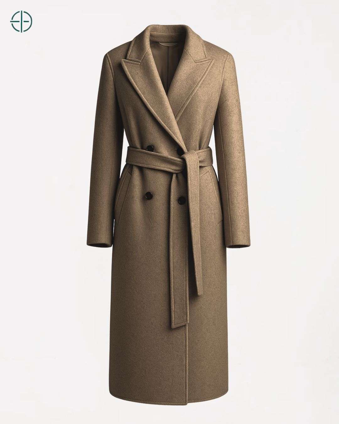 Sobretudo Transpassado com Cinto 100% Caxemira | Rest Money™