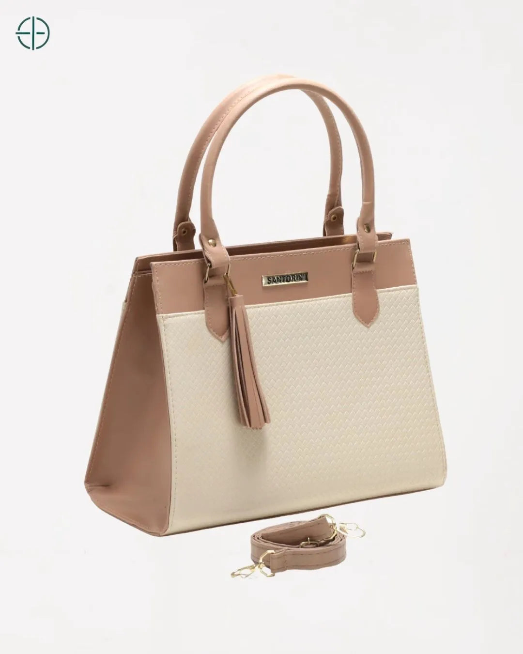 Bolsa Feminina Grande + Carteira Santorini Handbag Nude-Creme