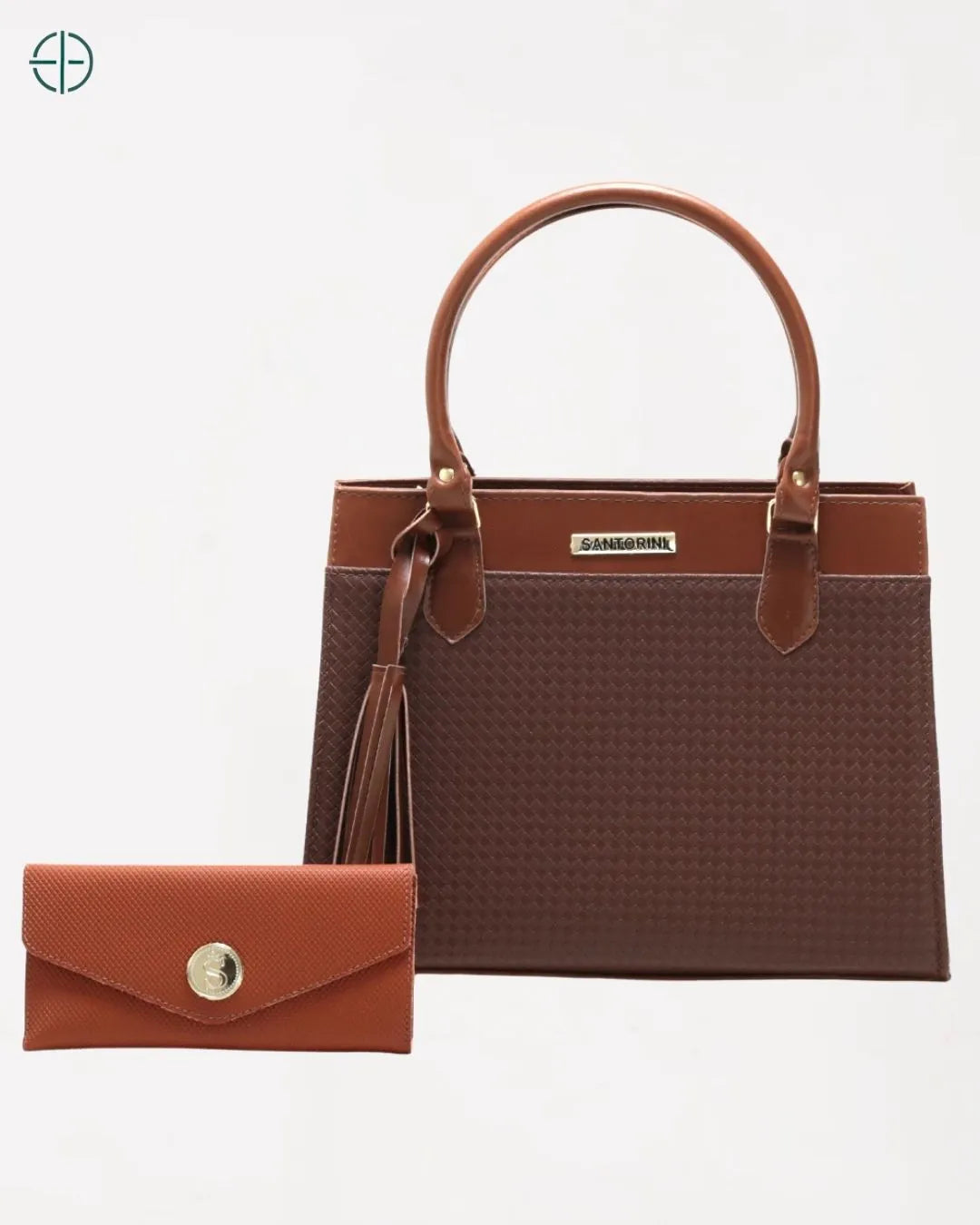 Bolsa Feminina Grande + Carteira Santorini Handbag Marrom