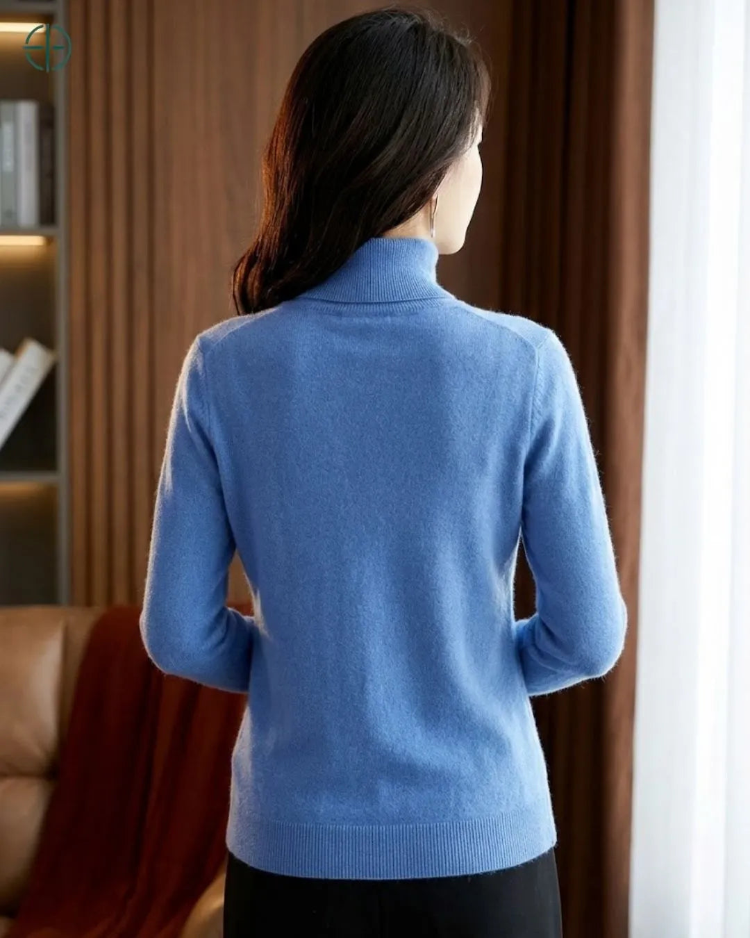 Suéter Feminino Gola Alta 100% Caxemira | Rest Money™
