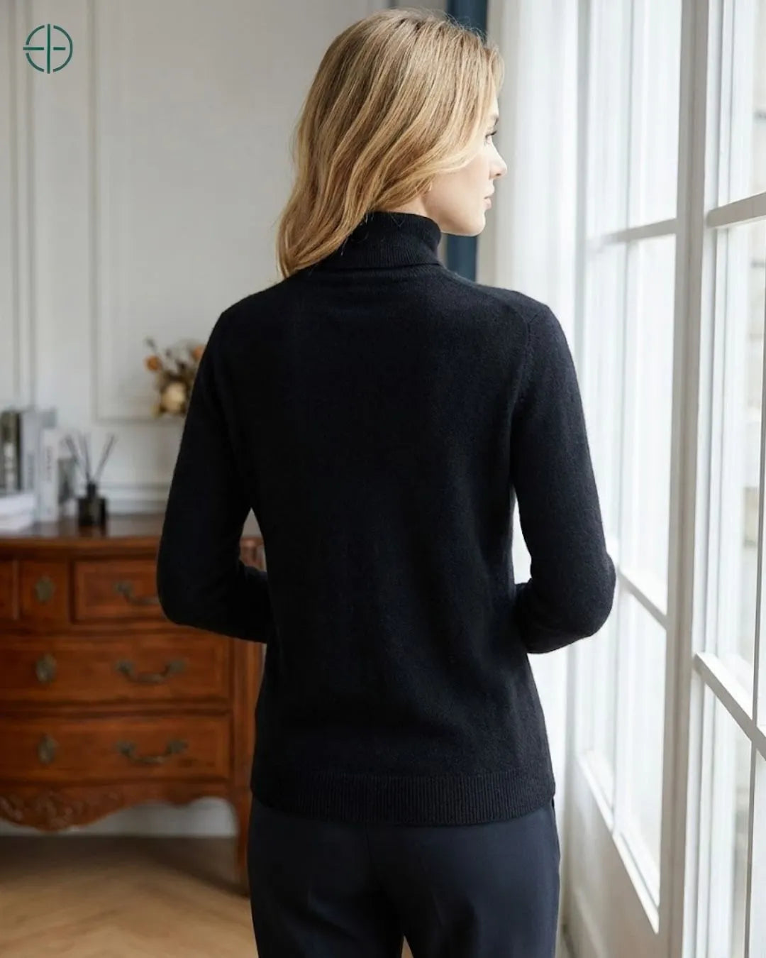 Suéter Feminino Gola Alta 100% Caxemira | Rest Money™
