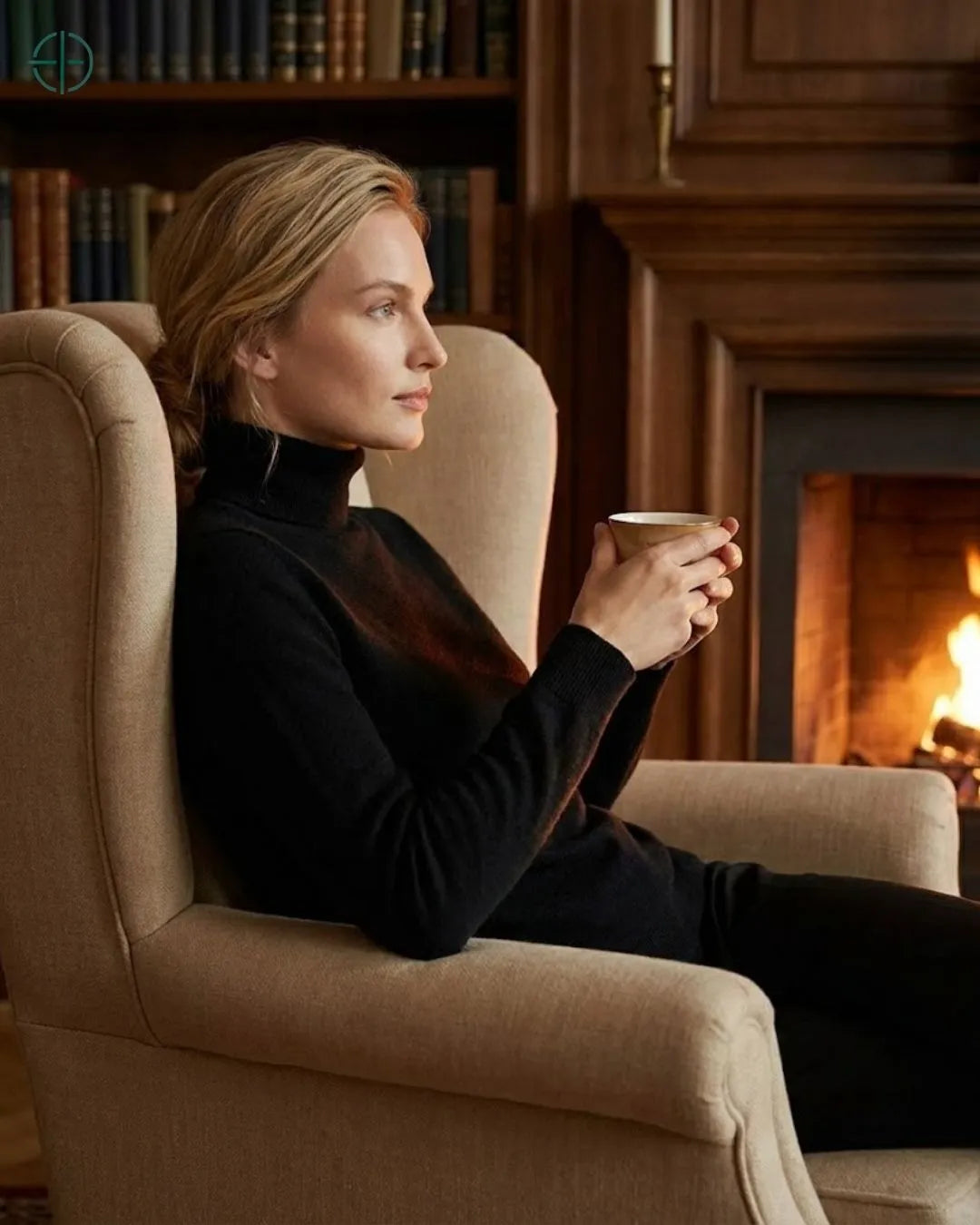 Suéter Feminino Gola Alta 100% Caxemira | Rest Money™