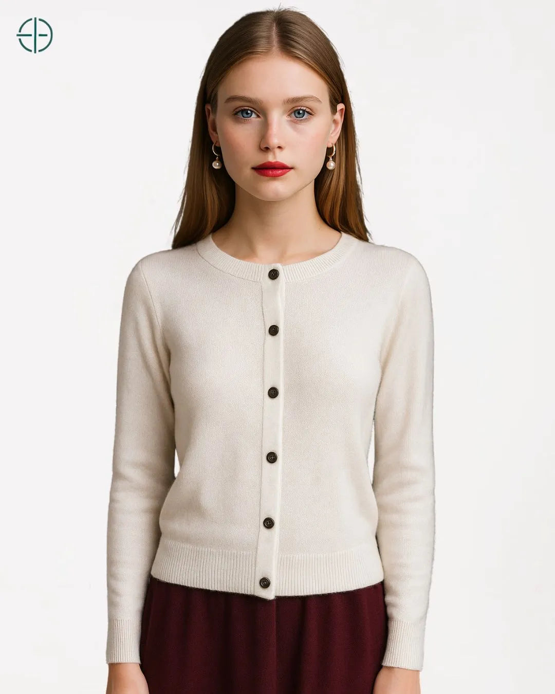 Suéter de Botões Gola Redonda 100% Caxemira | Rest Money™