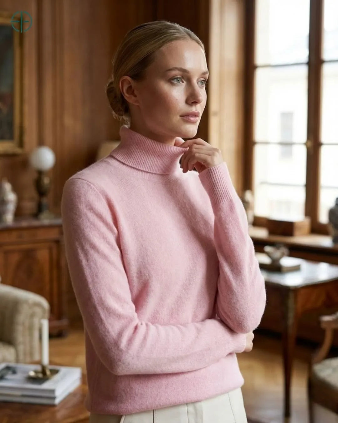 Suéter Feminino Gola Alta 100% Caxemira | Rest Money™