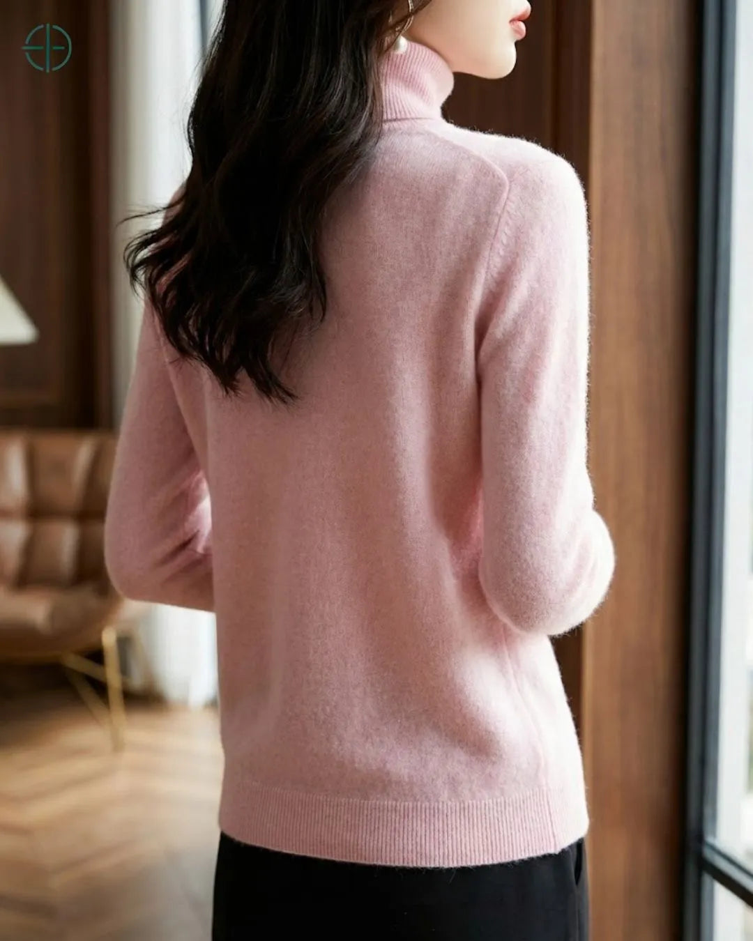 Suéter Feminino Gola Alta 100% Caxemira | Rest Money™