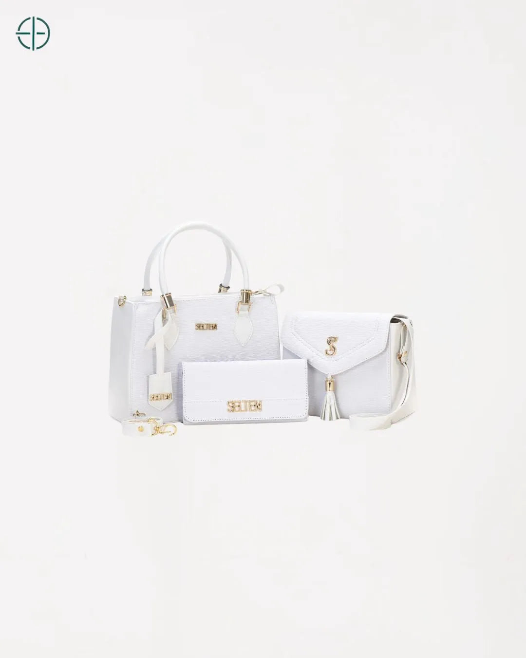 Kit Bolsa Transversal Feminina Tote + Bolsa Tiracolo + Carteira Branco | Rest Money™
