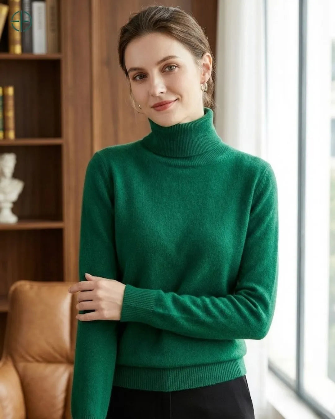 Suéter Feminino Gola Alta 100% Caxemira | Rest Money™