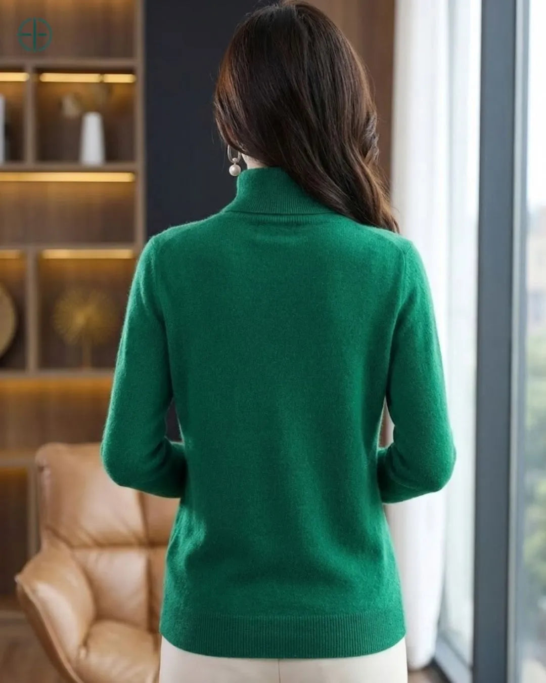 Suéter Feminino Gola Alta 100% Caxemira | Rest Money™