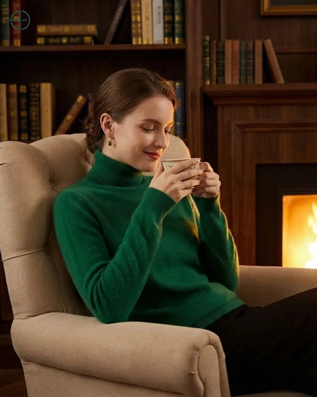 Suéter Feminino Gola Alta 100% Caxemira | Rest Money™