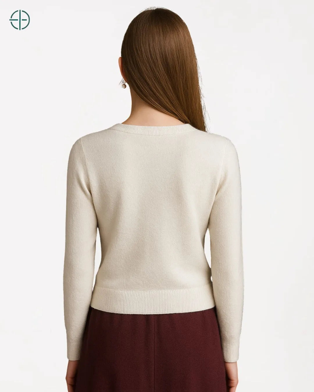 Suéter de Botões Gola Redonda 100% Caxemira | Rest Money™